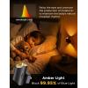 imageL LOHAS LED Night Light Amber Night Light Dimmable Night Light Light Sensor Soft Night Light Yellow Night Light Sleep Light for Kids Warm Night Light for Bedroom Hallway Bathroom 2 PackAmberBlack Shade