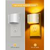 imageL LOHAS LED Night Lights Plug into Wall Dimmable Night Light with 3 Level Brightness 5000K Daylight White 2 Pack White HousingAmber
