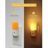imageLOHAS LED Night Light Kids Plug in LED Night Lights for Kid 9Color Changing Bright Nightlight with Dusk to Dawn Sensor Plugin Night Light for Kids Hallway Stairway Bedroom 2 PackAmber