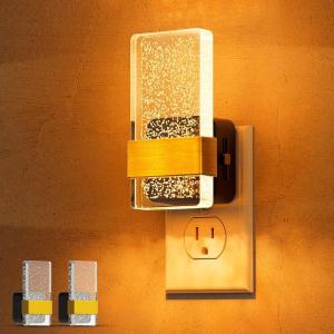 imageL LOHAS LED Night Lights Plug Into Wall 2 Pack Decorative Night Light with DusktoDawn Sensor 0100LM Dimmable Nightlight Wall SconceStyle Design Nightlights for Bathroom HallwayStairwayGiftAmber