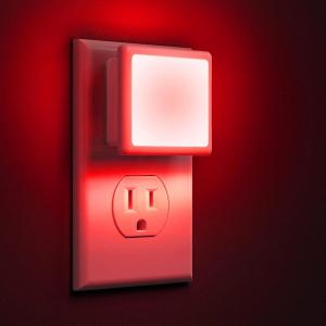 imageL LOHAS LED Night Lights Plug into Wall 2Pack 03W Plug in Night Light Dusk to Dawn 3000K Soft White Bright Nightlight AutoOnOff for Adults Kids Room Bedroom Bathroom Hallway Kitchen NonDimRed