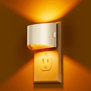 imageL LOHAS LED Night Lights Plug into Wall Dimmable Night Light with 3 Level Brightness 5000K Daylight White 2 Pack White HousingAmber