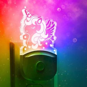 imageLOHAS Dinosaur Night Light for Boys Kids Nightlight Plug in DusktoDawn Velociraptor LED Night Lights Plug into Wall RGBSoft White 3000K 3 Lighting Modes Ideal for Nursery Room Bedroom DecorCute Horse