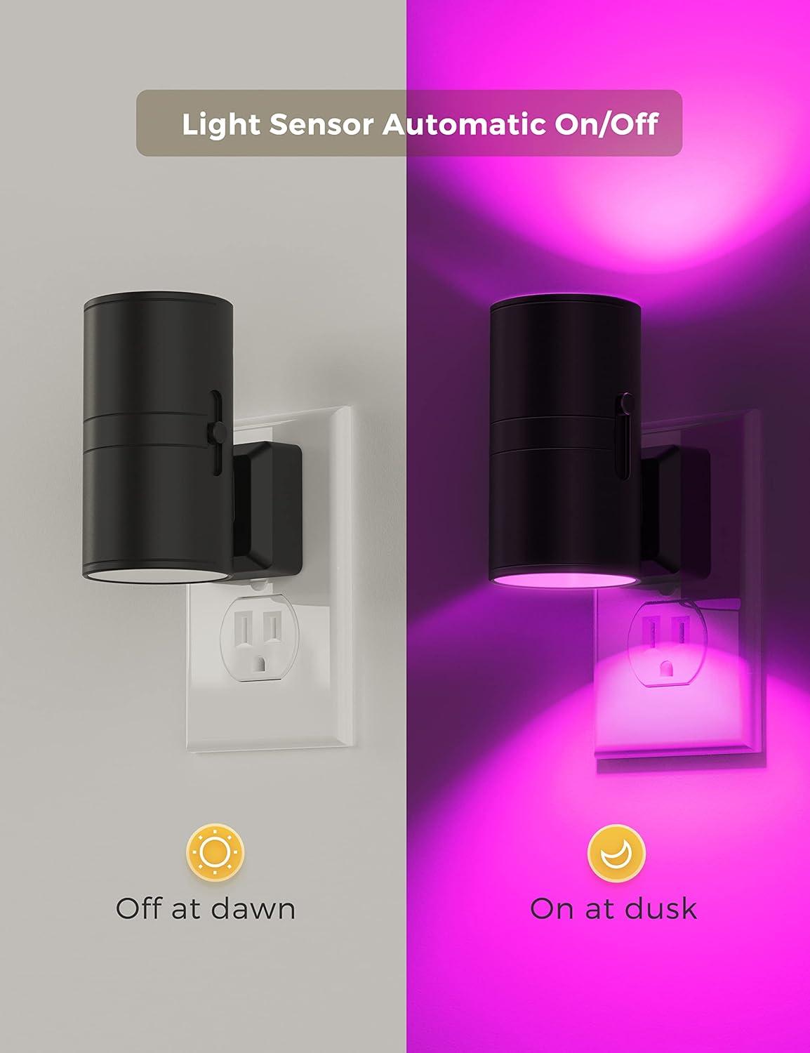 imageL LOHAS LED Night Light Night Lights Plug into Wall Color Changing Nightlight RGB with Light Sensor Home Decor for Kids Gifts Halloween Christmas Holiday Hallway Bedroom Kids Room 2 PackMulticolor