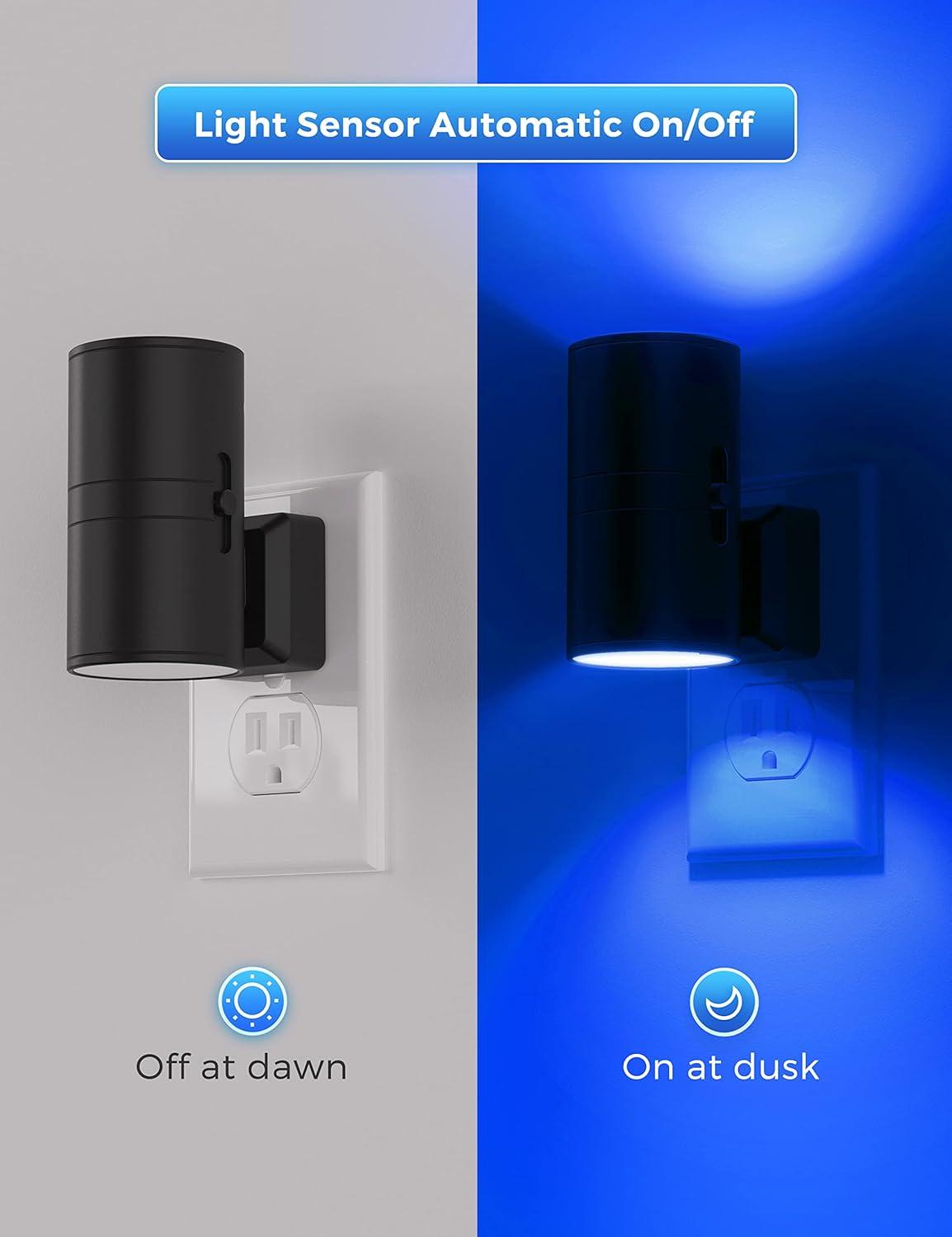 imageL LOHAS LED Night Light Night Lights Plug into Wall Color Changing Nightlight RGB with Light Sensor Home Decor for Kids Gifts Halloween Christmas Holiday Hallway Bedroom Kids Room 2 PackBlue