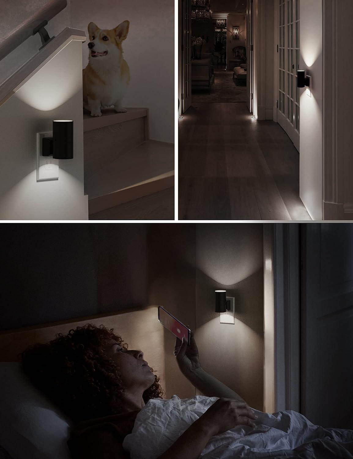 imageL LOHAS LED Night Light Night Lights Plug into Wall Color Changing Nightlight RGB with Light Sensor Home Decor for Kids Gifts Halloween Christmas Holiday Hallway Bedroom Kids Room 2 Pack5000KDaylight White