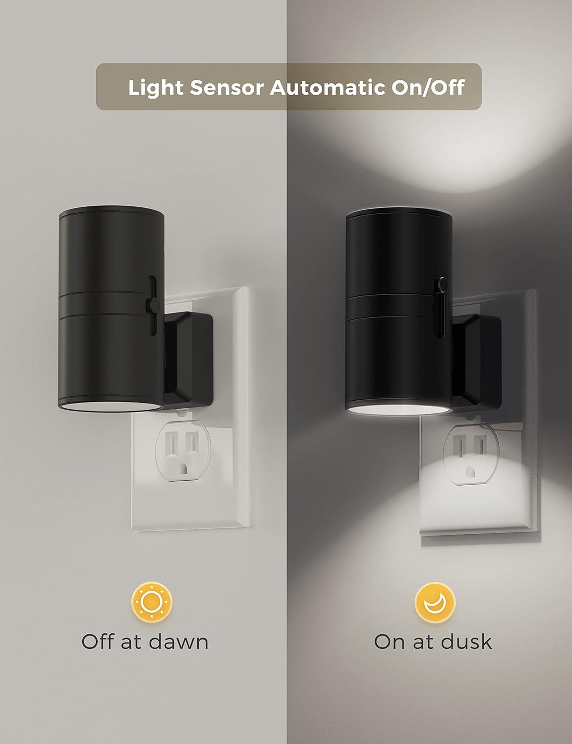 imageL LOHAS LED Night Light Night Lights Plug into Wall Color Changing Nightlight RGB with Light Sensor Home Decor for Kids Gifts Halloween Christmas Holiday Hallway Bedroom Kids Room 2 Pack5000KDaylight White