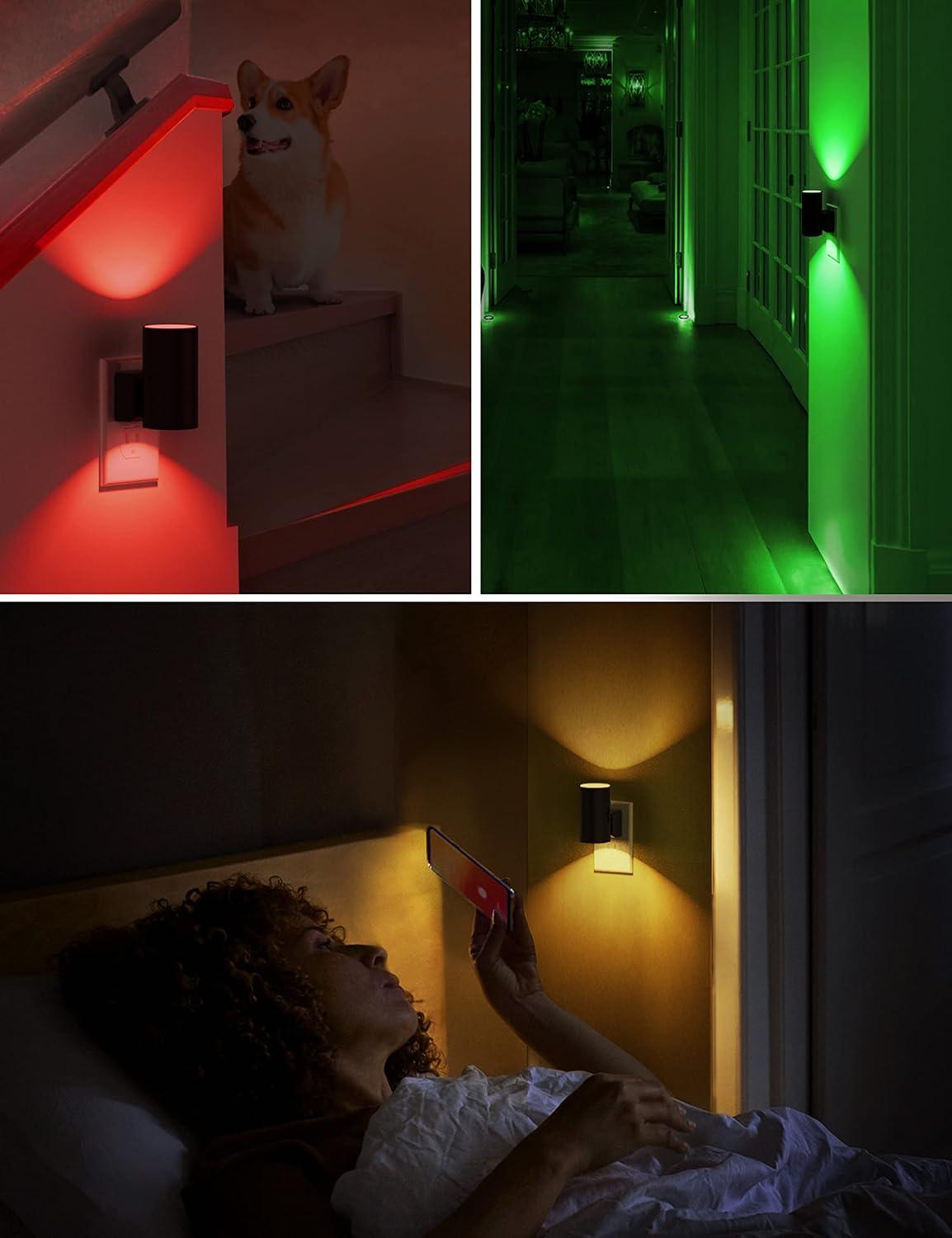 imageL LOHAS LED Night Light Night Lights Plug into Wall Color Changing Nightlight RGB with Light Sensor Home Decor for Kids Gifts Halloween Christmas Holiday Hallway Bedroom Kids Room 2 PackMulticolor