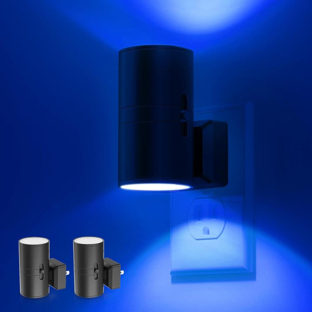 imageL LOHAS LED Night Light Night Lights Plug into Wall Color Changing Nightlight RGB with Light Sensor Home Decor for Kids Gifts Halloween Christmas Holiday Hallway Bedroom Kids Room 2 PackBlue