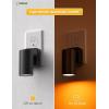 imageL LOHAS LED Night Lights Plug into Wall 2Pack Spot Lights Indoor with Dusk to Dawn Sensor 0100 LM Brightness DimmableSoft White 3000K Nightlight for Adults Bathroom Hallway StairsAmber