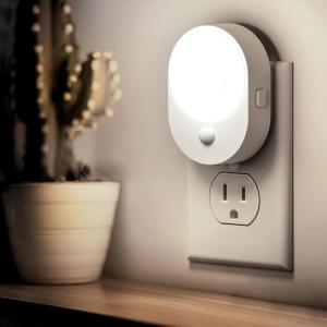 imageL LOHAS LED Motion Sensor Night Light2Pack Night Lights Plug into WallMotion Sensor and Dusk to Dawn Sensor3000K Soft White3060100lm Brightness DimmableNightlight for Bathroom HallwayDaylight White