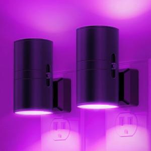 imageL LOHAS LED Night Light Night Lights Plug into Wall Color Changing Nightlight RGB with Light Sensor Home Decor for Kids Gifts Halloween Christmas Holiday Hallway Bedroom Kids Room 2 PackPurple