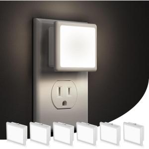 imageL LOHAS LED Night Lights Plug into Wall 6Pack Plug in Night Light DusktoDawn Sensor 3000K Soft White 03W Bright Nightlight AutoOnOff for Adults Kids Room Bedroom Bathroom Hallway KitchenDaylight White