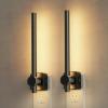 imageL LOHAS LED Night Light 2Pack Night Lights Plug into Wall Dimmable Night Light 0200LM Nightlights Black and Gold Vanity Nightlights for Bathroom Bedroom Soft White 3000K Dusk to Dawn SensorBlack3000K