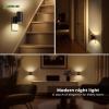 imageL LOHAS LED Night Light Automatic Night Lights Plug into Wall 2 Pack Nightlights with Light Sensor 3000K Soft White 0100LM Dimmable Modern Nightlight for Kids Bedroom HallwayMetal Black