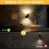 imageL LOHAS LED Night Light Automatic Night Lights Plug into Wall 2 Pack Nightlights with Light Sensor 3000K Soft White 0100LM Dimmable Modern Nightlight for Kids Bedroom HallwayMetal Black