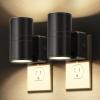 imageL LOHAS LED Night Light Automatic Night Lights Plug into Wall 2 Pack Nightlights with Light Sensor 3000K Soft White 0100LM Dimmable Modern Nightlight for Kids Bedroom HallwayMetal Black