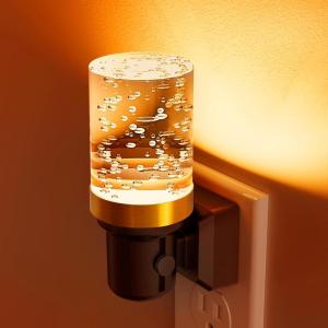 imageL LOHAS LED Night Light Dimmable Night Lights Plug into Wall 2 Pack Automatic Night Lights Plug in with Auto Light Sensor Adjustable Brightness 3000K LED Night Light for Bedroom Hallway Home DecorBubbleamber1 Pack
