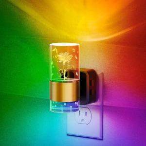 imageL LOHAS LED Night LightDimmable Night Lights Plug into Wall 2 Pack Acrylic Nightlight with 0100 LM Adjustable Brightness 3000K Plug in Night Light with Dusk to Dawn Sensor for Bathroom HallwaySoft WhiteRose