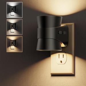 imageL LOHAS LED Night Lights Plug into Wall Dimmable Night Light 2pack 3CCT Adjustable Light Color and Brightness MultiScenario use for Living Room Kitchen Hallway BathroomTrumpet Black 01