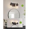 imageL LOHAS LED 3 Light Bathroom Vanity Light Black and Gold Bathroom Light Fixture Over Mirror Modern Lighting Fixtures with Clear Glass Shade Vintage Vanity Lights for Bathroom Mirror Hallway ETLBlack