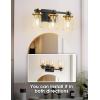 imageL LOHAS LED 3 Light Bathroom Vanity Light Black and Gold Bathroom Light Fixture Over Mirror Modern Lighting Fixtures with Clear Glass Shade Vintage Vanity Lights for Bathroom Mirror Hallway ETLGold and Black