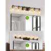 imageL LOHAS LED 3 Light Bathroom Vanity Light Black and Gold Bathroom Light Fixture Over Mirror Modern Lighting Fixtures with Clear Glass Shade Vintage Vanity Lights for Bathroom Mirror Hallway ETLGold and Black