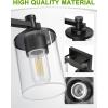 imageL LOHAS LED 3 Light Bathroom Vanity Light Black and Gold Bathroom Light Fixture Over Mirror Modern Lighting Fixtures with Clear Glass Shade Vintage Vanity Lights for Bathroom Mirror Hallway ETLBlack