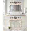 imageL LOHAS LED 3 Light Bathroom Vanity Light Black and Gold Bathroom Light Fixture Over Mirror Modern Lighting Fixtures with Clear Glass Shade Vintage Vanity Lights for Bathroom Mirror Hallway ETLBlack