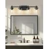 imageL LOHAS LED 3 Light Bathroom Vanity Light Black and Gold Bathroom Light Fixture Over Mirror Modern Lighting Fixtures with Clear Glass Shade Vintage Vanity Lights for Bathroom Mirror Hallway ETLBlack