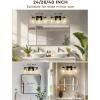 imageL LOHAS LED 3 Light Bathroom Vanity Light Black and Gold Bathroom Light Fixture Over Mirror Modern Lighting Fixtures with Clear Glass Shade Vintage Vanity Lights for Bathroom Mirror Hallway ETLGold and Black