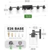 imageL LOHAS LED 3 Light Bathroom Vanity Light Black and Gold Bathroom Light Fixture Over Mirror Modern Lighting Fixtures with Clear Glass Shade Vintage Vanity Lights for Bathroom Mirror Hallway ETLBlack