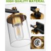 imageL LOHAS LED 3 Light Bathroom Vanity Light Black and Gold Bathroom Light Fixture Over Mirror Modern Lighting Fixtures with Clear Glass Shade Vintage Vanity Lights for Bathroom Mirror Hallway ETLGold and Black