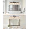 imageL LOHAS LED 3 Light Bathroom Vanity Light Black and Gold Bathroom Light Fixture Over Mirror Modern Lighting Fixtures with Clear Glass Shade Vintage Vanity Lights for Bathroom Mirror Hallway ETLGold and Black