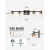 imageL LOHAS LED 3 Light Bathroom Vanity Light Black and Gold Bathroom Light Fixture Over Mirror Modern Lighting Fixtures with Clear Glass Shade Vintage Vanity Lights for Bathroom Mirror Hallway ETLGold and Black