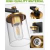 imageL LOHAS LED 3 Light Bathroom Vanity Light Black and Gold Bathroom Light Fixture Over Mirror Modern Lighting Fixtures with Clear Glass Shade Vintage Vanity Lights for Bathroom Mirror Hallway ETLGold and Black