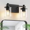 imageL LOHAS LED 3 Light Bathroom Vanity Light Black and Gold Bathroom Light Fixture Over Mirror Modern Lighting Fixtures with Clear Glass Shade Vintage Vanity Lights for Bathroom Mirror Hallway ETLBlack