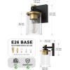 imageL LOHAS LED 3 Light Bathroom Vanity Light Black and Gold Bathroom Light Fixture Over Mirror Modern Lighting Fixtures with Clear Glass Shade Vintage Vanity Lights for Bathroom Mirror Hallway ETLGold and Black