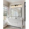 imageL LOHAS LED 3 Light Bathroom Vanity Light Black and Gold Bathroom Light Fixture Over Mirror Modern Lighting Fixtures with Clear Glass Shade Vintage Vanity Lights for Bathroom Mirror Hallway ETLGold and Black