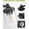 imageL LOHAS LED 3 Light Bathroom Vanity Light Black and Gold Bathroom Light Fixture Over Mirror Modern Lighting Fixtures with Clear Glass Shade Vintage Vanity Lights for Bathroom Mirror Hallway ETLBlack
