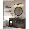 imageL LOHAS LED 3 Light Bathroom Vanity Light Black and Gold Bathroom Light Fixture Over Mirror Modern Lighting Fixtures with Clear Glass Shade Vintage Vanity Lights for Bathroom Mirror Hallway ETLGold and Black