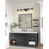 imageL LOHAS LED 3 Light Bathroom Vanity Light Black and Gold Bathroom Light Fixture Over Mirror Modern Lighting Fixtures with Clear Glass Shade Vintage Vanity Lights for Bathroom Mirror Hallway ETLBlack