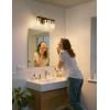 imageL LOHAS LED 3 Light Bathroom Vanity Light Black and Gold Bathroom Light Fixture Over Mirror Modern Lighting Fixtures with Clear Glass Shade Vintage Vanity Lights for Bathroom Mirror Hallway ETLGold and Black