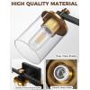 imageL LOHAS LED 3 Light Bathroom Vanity Light Black and Gold Bathroom Light Fixture Over Mirror Modern Lighting Fixtures with Clear Glass Shade Vintage Vanity Lights for Bathroom Mirror Hallway ETLGold and Black