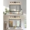 imageL LOHAS LED 3 Light Bathroom Vanity Light Black and Gold Bathroom Light Fixture Over Mirror Modern Lighting Fixtures with Clear Glass Shade Vintage Vanity Lights for Bathroom Mirror Hallway ETLBlack
