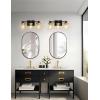 imageL LOHAS LED 3 Light Bathroom Vanity Light Black and Gold Bathroom Light Fixture Over Mirror Modern Lighting Fixtures with Clear Glass Shade Vintage Vanity Lights for Bathroom Mirror Hallway ETLGold and Black