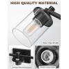 imageL LOHAS LED 3 Light Bathroom Vanity Light Black and Gold Bathroom Light Fixture Over Mirror Modern Lighting Fixtures with Clear Glass Shade Vintage Vanity Lights for Bathroom Mirror Hallway ETLBlack