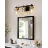 imageL LOHAS LED 3 Light Bathroom Vanity Light Black and Gold Bathroom Light Fixture Over Mirror Modern Lighting Fixtures with Clear Glass Shade Vintage Vanity Lights for Bathroom Mirror Hallway ETLGold and Black