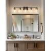 imageL LOHAS LED 3 Light Bathroom Vanity Light Black and Gold Bathroom Light Fixture Over Mirror Modern Lighting Fixtures with Clear Glass Shade Vintage Vanity Lights for Bathroom Mirror Hallway ETLGold and Black