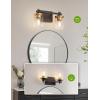 imageL LOHAS LED 3 Light Bathroom Vanity Light Black and Gold Bathroom Light Fixture Over Mirror Modern Lighting Fixtures with Clear Glass Shade Vintage Vanity Lights for Bathroom Mirror Hallway ETLGold and Black